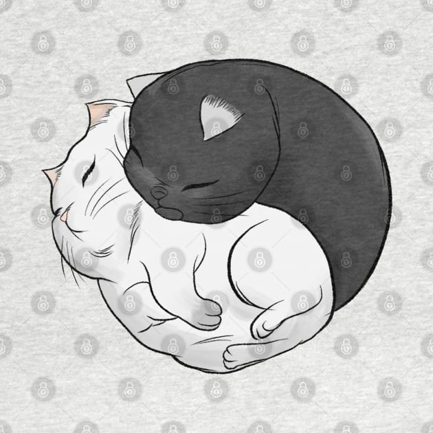 Cit Cat (YinYAng cats cute) by Elsieartwork